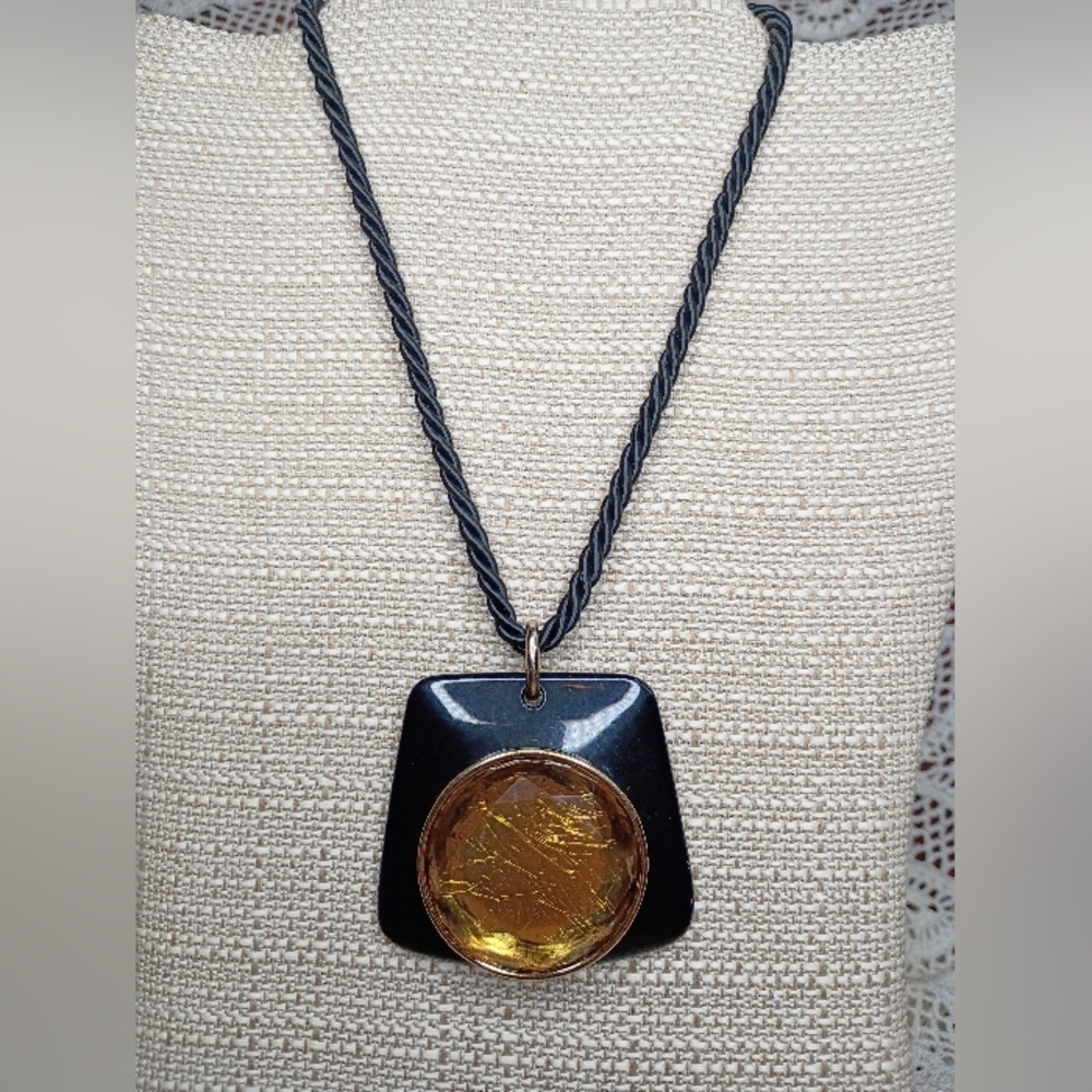 Chico's Black and Gold Statement Necklace